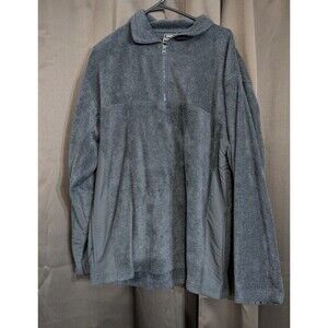 Highland Outfitters Men's Black Pullover Sweatshirt Jacket Zip Neck Pockets L